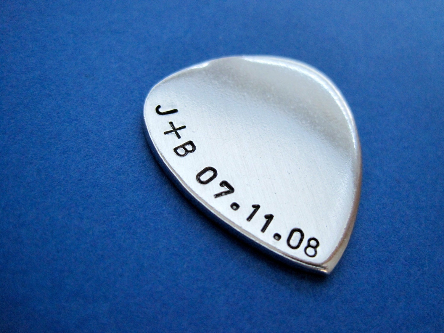 Personalized Guitar Pick - Initials - Date - Hand Stamped Accessory - Keepsake Token
