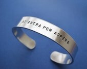 Personalized Bracelet - Ad Astra Per Aspera - star - Handstamped Latin - 3/8