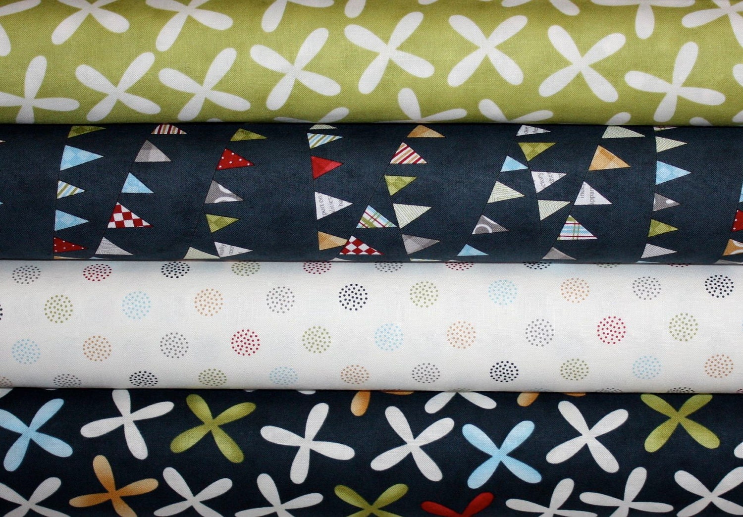 LAST ONE Reunion fabric by Sweetwater for Moda, Reunion Dots in Multi Vanilla-1 Yard