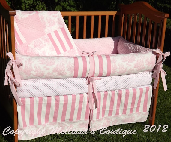 Custom for Baby Boy or Girl Toile Boutique Crib Bedding Complete 2-Piece Set YOUR CHOICE of Color