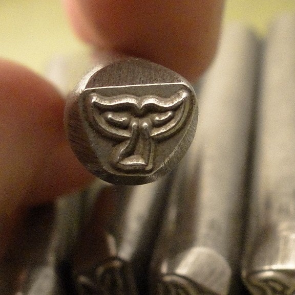 Big Design Stamp - WHALE TAIL - new size 3/8 inch (9.5mm) - includes How to Stamp Metal tutorial