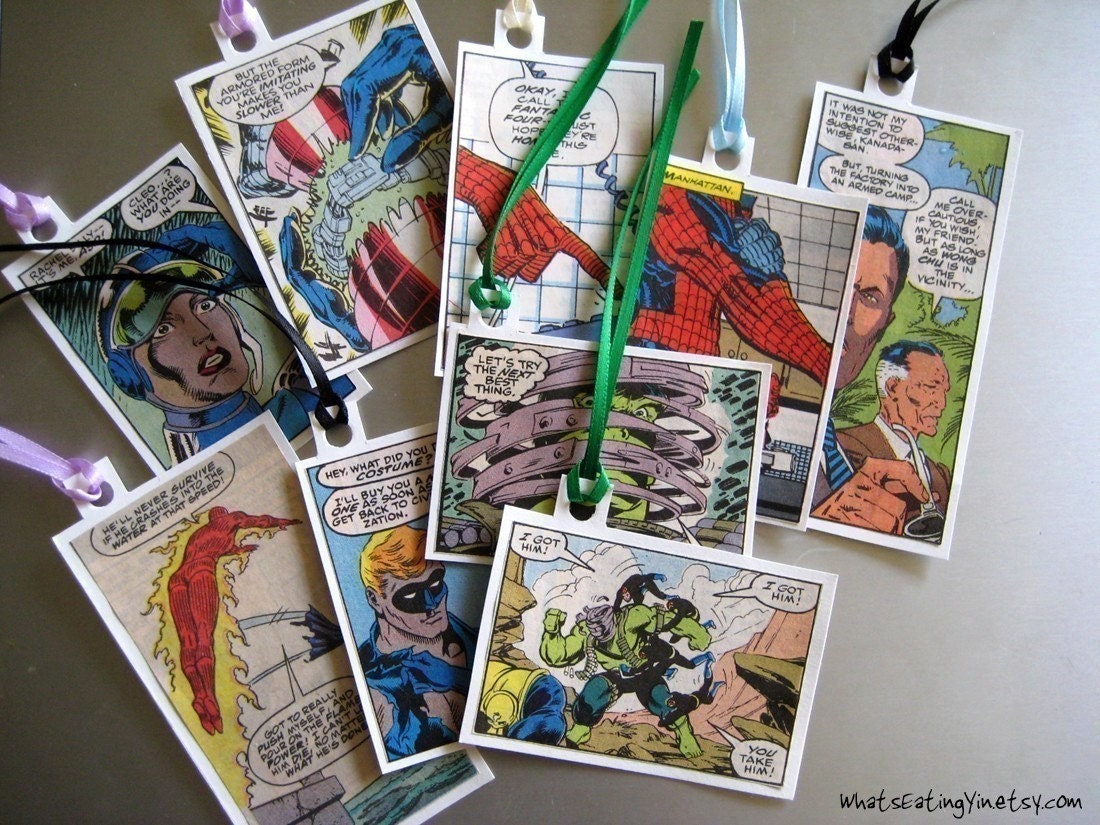 Superhero Tag/Bookmark Custom Made with Superheroes DC/Marvel