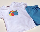 Beach Ball and Sand Pail tee shirt and shorts