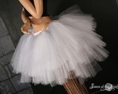 Ice Queen Fairy tutu skirt Ring Master white silver huge poofy adult --You Choose Size