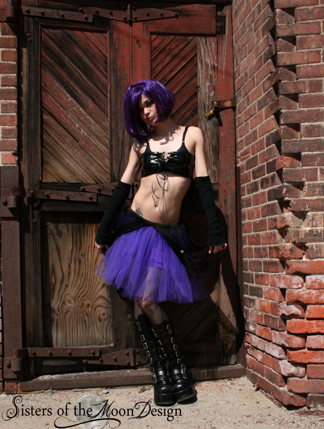 CLEARANCE Extra Long Stars and Moons tutu skirt -- Small --  READY To Ship -- Sisters of the Moon