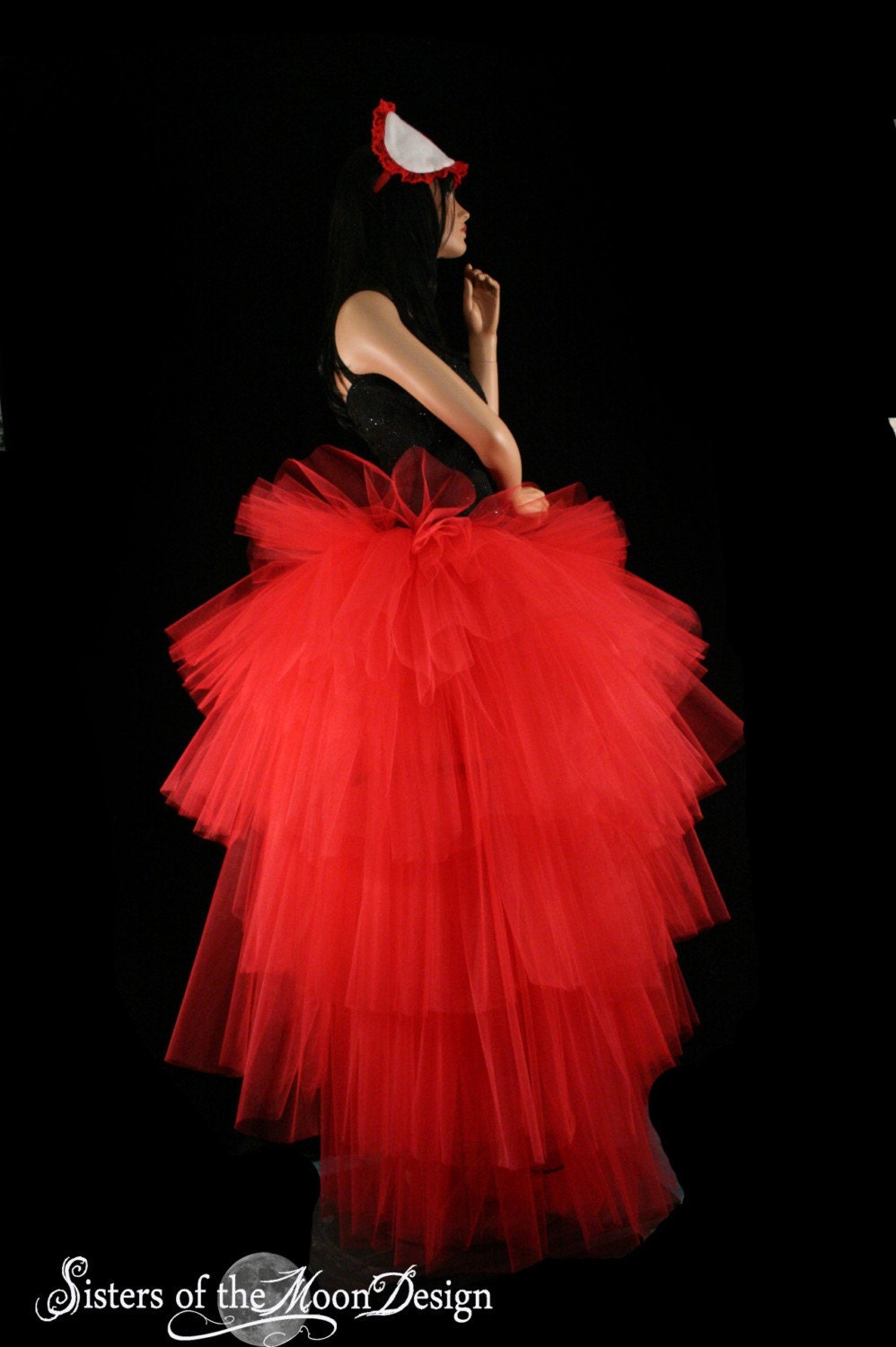 Lydia styled red romantic tutu skirt prom formal floor length -- You Choose Size -- Sisters of the Moon