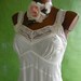 STUNNING White Rayon Vintage 40s Full Slip Lace Faggoting 38