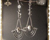 Dangling Earrings GIGER PENDULUM Sterling Silver Earrings  Kinetic Dangling earrings Silver Bullet