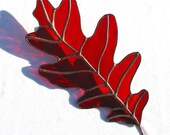 Large Stained Glass Oak Leaf Suncatcher Ornament
