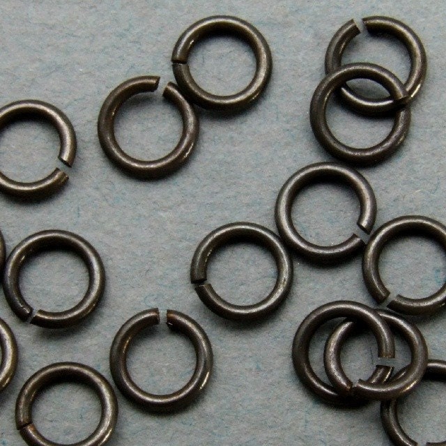 19g - 5mm, Twenty Five Hand Antiqued Brass Jump Rings