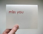 Miss You Minimalist Embroidery Card