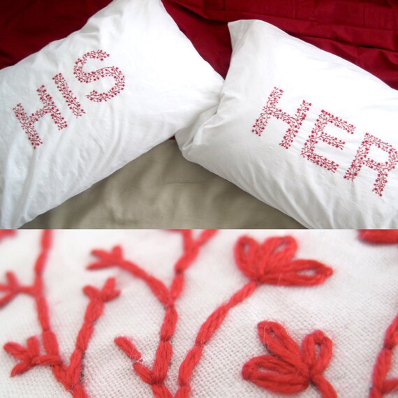 DIY HIS & HER Pillowcase Embroidery Kit