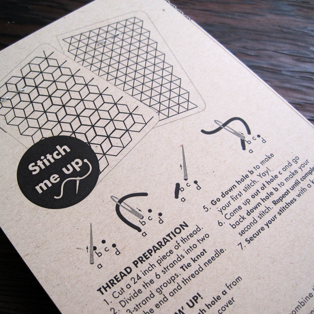 DIY Geometric Pocket Notebook Embroidery Kit Set of Two