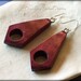 Wooden Prism Earrings - Purpleheart