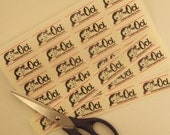 Custom Designed Sew-On Fabric Craft Labels - NOW - Two Uncut Sheets at a Discount - 80 Labels