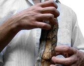 Manly Driftwood Clarinet Jewelry Holder - Key Rack - Kitchen Rag Organizer by Tanja Sova