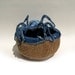 Spider Gene Therapy Upcycled Denim Gourd Bowl by Tanja Sova