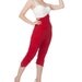 Penny Super High Waisted Pointy Capri Pants in Red Stretch Cotton Twill (Size XS-XL)