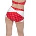 Shirley Bow Back with Ruffles Retro High Waisted Swim Bottom in Red/White (XS-XL)