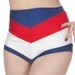 Amelia High Waisted Chevron Stripe Bikini Bottom in Red, White & Blue (XS-XL)
