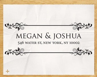Custom Personalized Eco Friendly Self Inking Address Stamp Wedding Gift , Return Address, Etsy Shop Labels "Ornamental Border2"