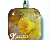 March Birth Flower Daffodil Necklace Pendant