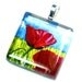 Glass Tile Pendant Painting Poppies In Field