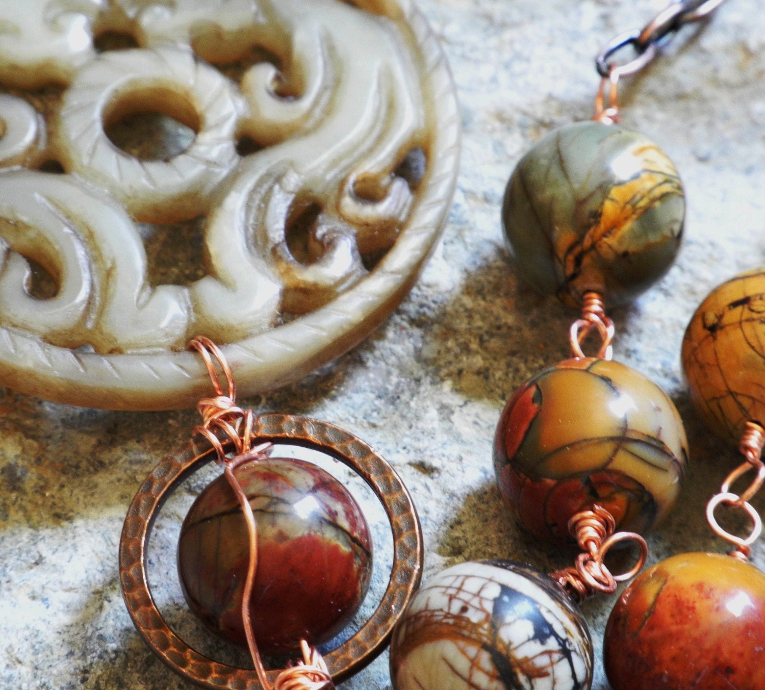 Wire Wrapped Necklace Statement Necklace