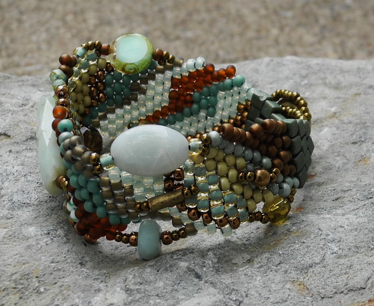 Beautiful - Free Form Peyote Stitch Opal Beaded Bracelet