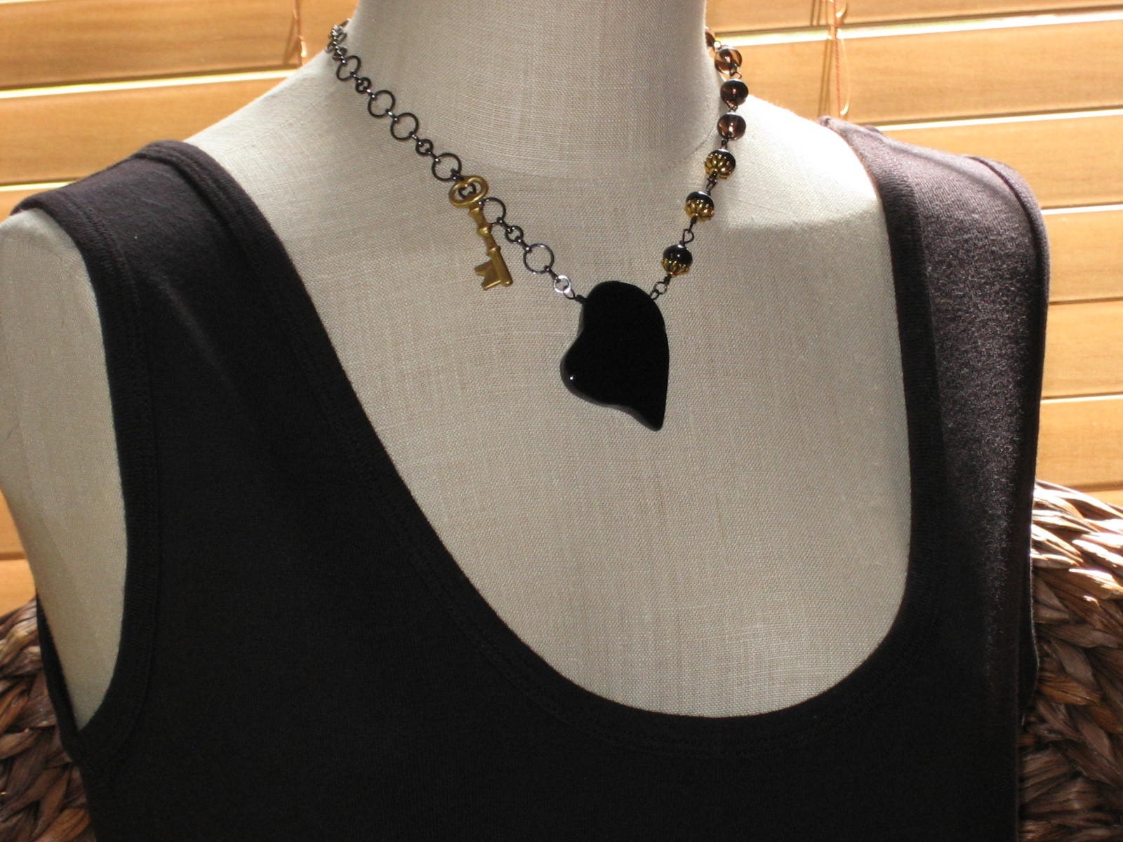 Key to My Heart - Wire Wrapped Statement Heart Necklace