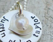 personalized hand stamped mothers necklace.. love you forever.. custom hand stamped jewelry