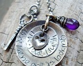inspirational hand stamped personalized necklace.. hand stamped rustic jewelry