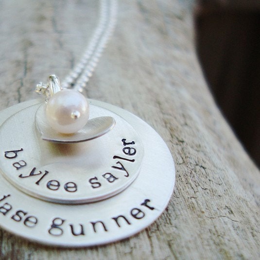 personalized gift .. personalized grandma jewelry... handstamped mothers necklace.. personalized name necklace