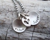 two tiny names, dainty necklace,  Mothers day gift...handstamped sterling silver mothers necklace