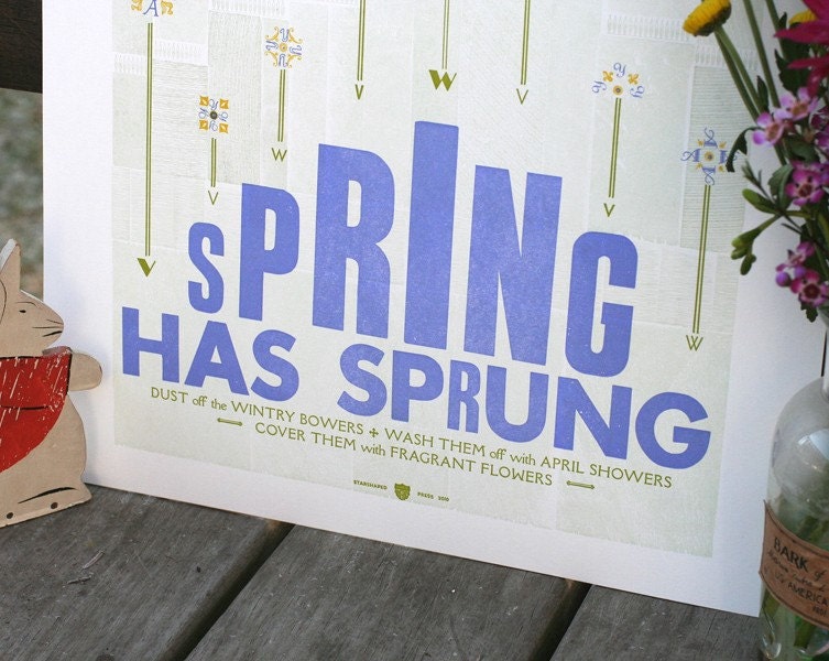 Spring Has Sprung WPA-inspired letterpress poster