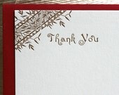 Thank You flat victorian letterpress note cards SET OF 5