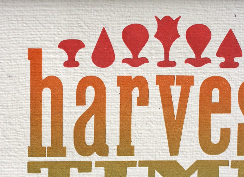 Harvest Time letterpress print