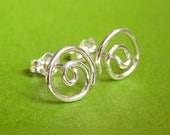 Sterling Silver Spiral Studs, Post Earrings