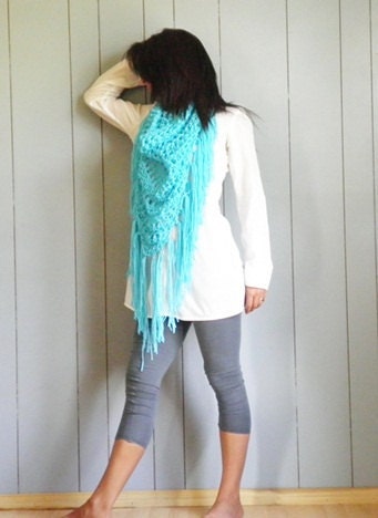 Turquoise Triangle Neckscarf by NonasNote