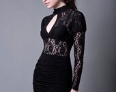 Lace Keyhole Blouse with long Sleeves-Made to Measure