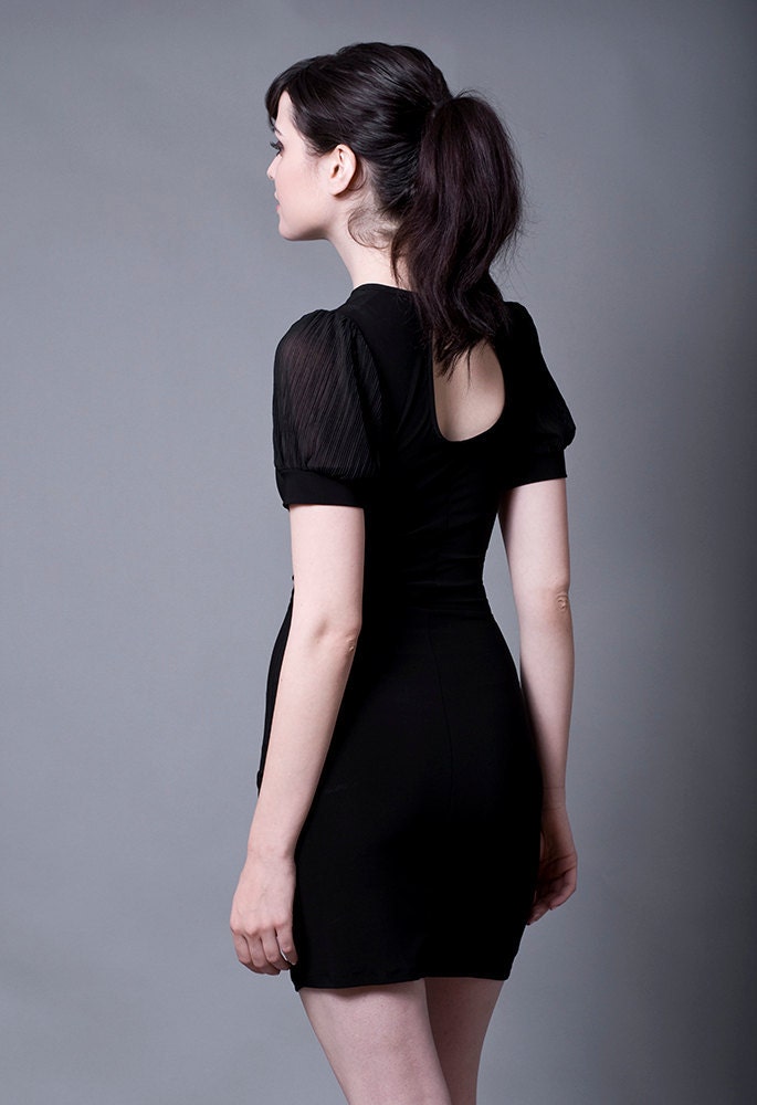 Lantern Sleeve Dress with Chiffon details-Small (Sale)