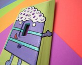 Hand Painted Wood Single Switchplate Switch Plate Mr. Cakeman