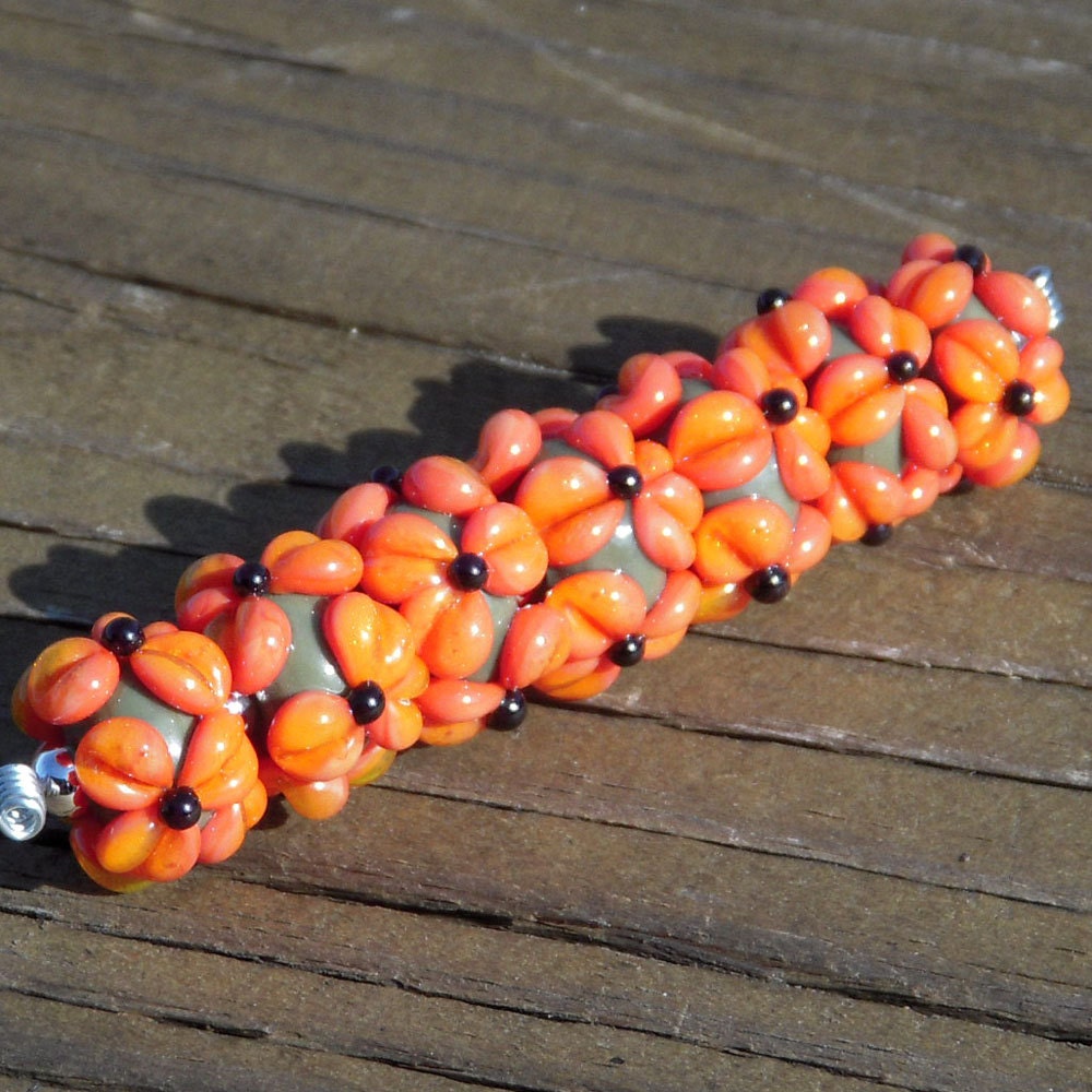 Handmade lampwork beads...Firecracker
