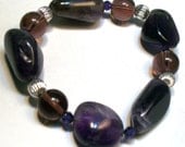 Amethyst Gemstone Bracelet and Earrings Set -  February Birthdays
