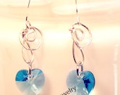 Aquamarine Swarovski Earrings for March Birthdays