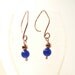 Copper Wire Blue Lapis Earrings