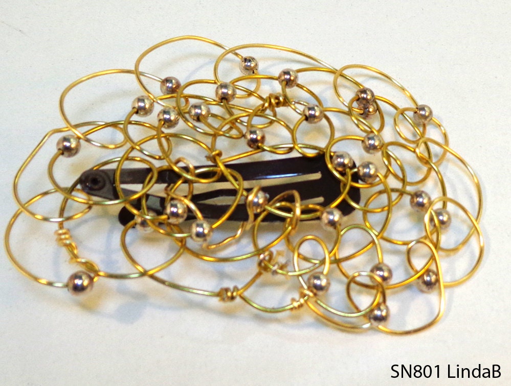 Gold Wire Snap Clip Barrette - Small Kippah for Girls/Women