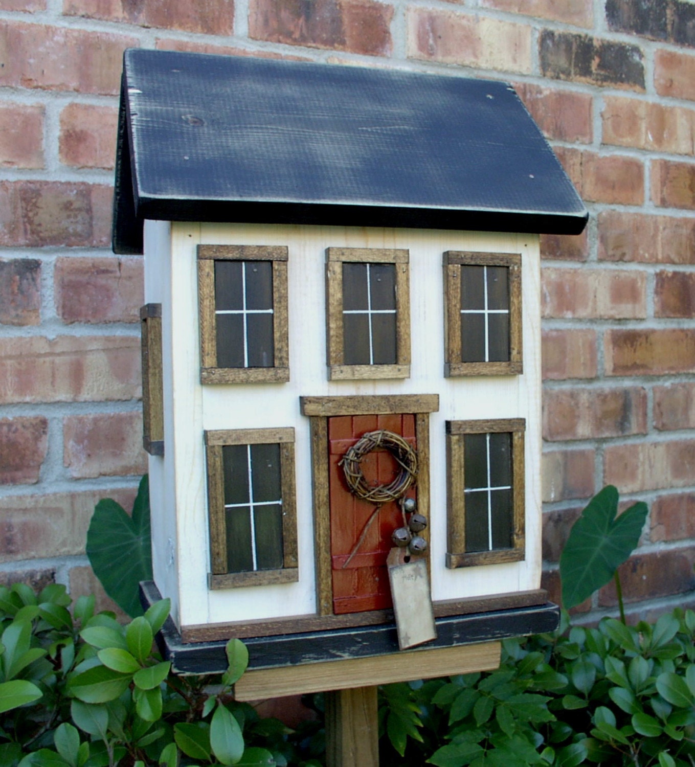Country Folk Art Primitive Cottage Saltbox Farmhouse Birdhouse