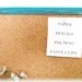 Wood  Cork Board Message  Center Hooks Dark Turquoise Color Shabby Chic