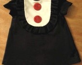 Retro Style Layla dress in Black with ruffled bib-children clothing-girls dresses